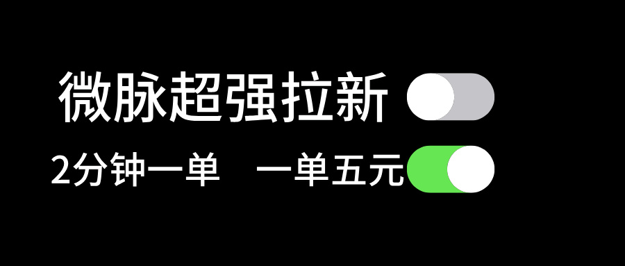 （11580期）微脉超强拉新， 两分钟1单， 一单利润5块，适合小白-阳明聊项目