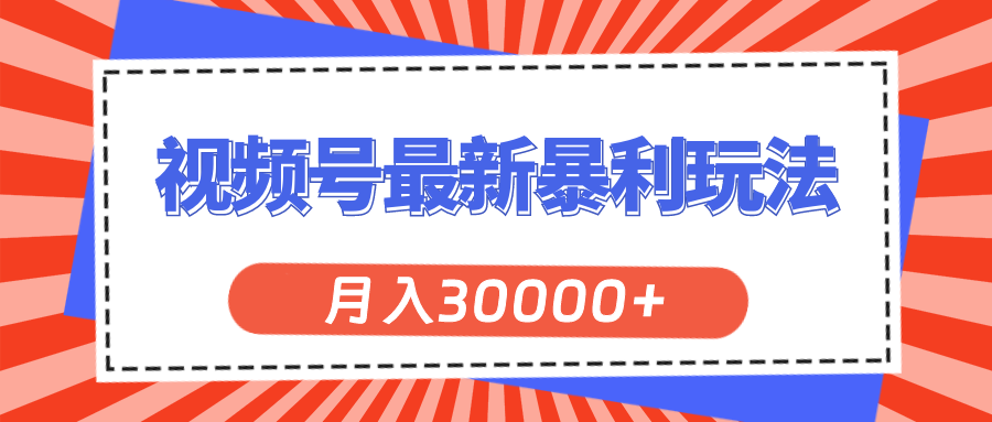 （11588期）视频号最新暴利玩法，轻松月入30000+-阳明聊项目