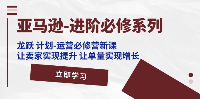 （11623期）亚马逊-进阶必修系列，龙跃 计划-运营必修营新课，让卖家实现提升 让单…-阳明聊项目