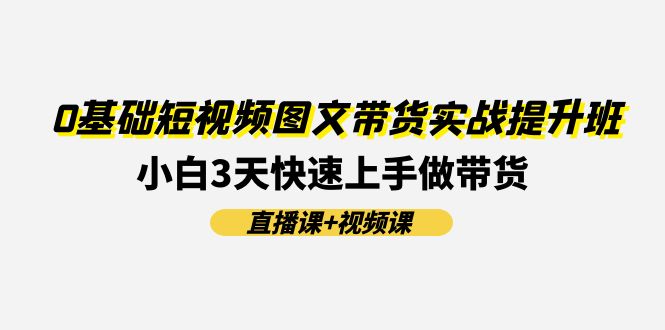 （11641期）0基础短视频图文带货实战提升班(直播课+视频课)：小白3天快速上手做带货-阳明聊项目