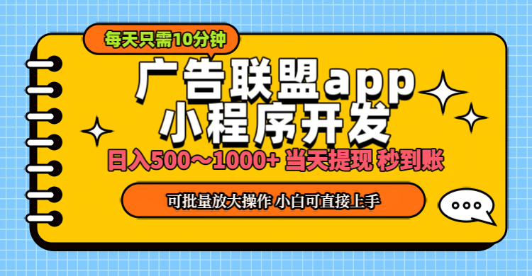 （11645期）小程序开发 广告赚钱 日入500~1000+ 小白轻松上手！-阳明聊项目
