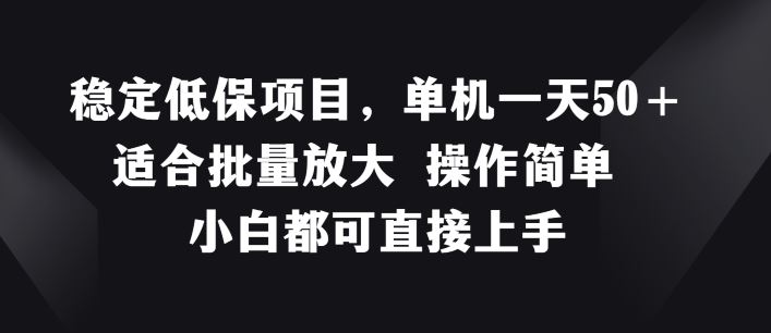 稳定低保项目，单机一天50+适合批量放大 操作简单 小白都可直接上手【揭秘】-阳明聊项目