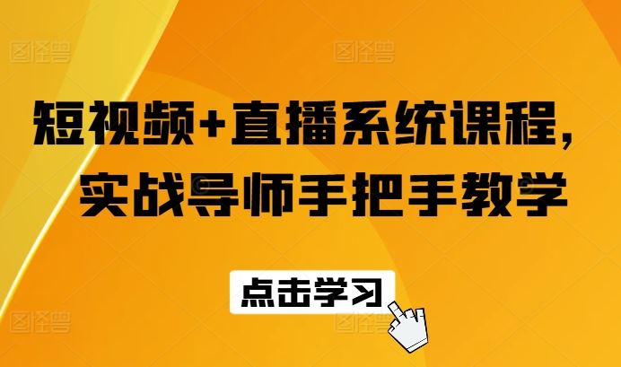 短视频+直播系统课程，实战导师手把手教学-阳明聊项目