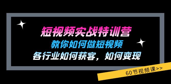 （11729期）短视频实战特训营：教你如何做短视频，各行业如何获客，如何变现 (60节)-阳明聊项目