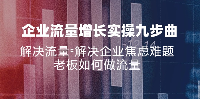 （11822期）企业流量增长实战九步曲，解决流量=解决企业焦虑难题，老板如何做流量-阳明聊项目