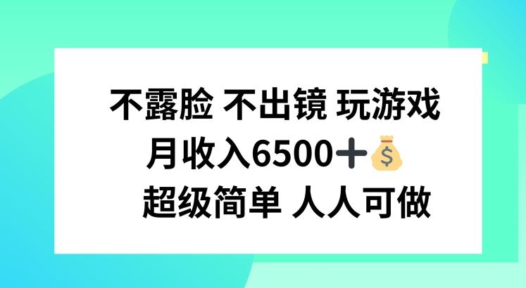 不露脸 不出境 玩游戏，月入6500 超级简单 人人可做【揭秘】-阳明聊项目