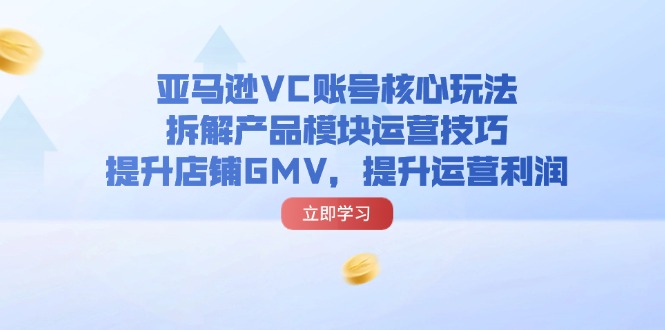 （11848期）亚马逊VC账号核心玩法，拆解产品模块运营技巧，提升店铺GMV，提升运营利润-阳明聊项目