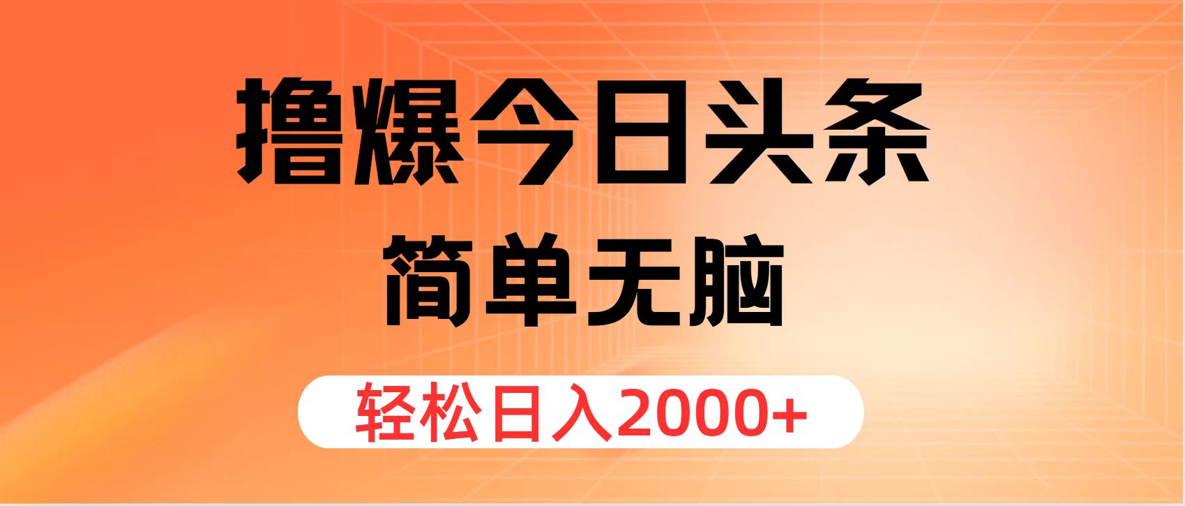 （11849期）撸爆今日头条，简单无脑，日入2000+-阳明聊项目