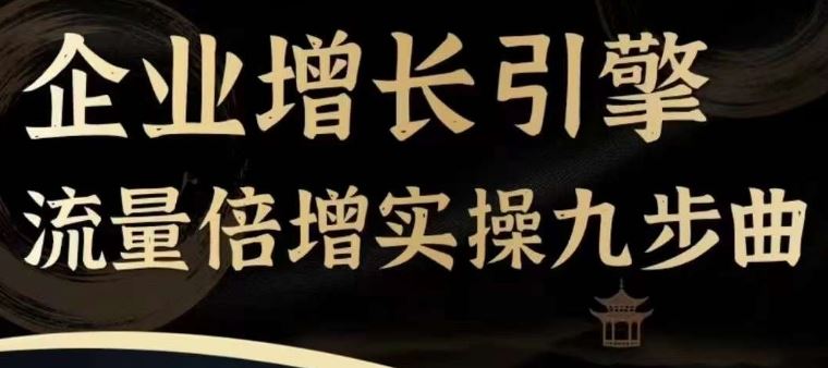 企业增长引擎流量倍增实操九步曲，一套课程帮你找到快速、简单、有效、可复制的获客+变现方式，-阳明聊项目