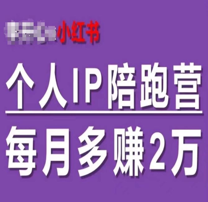 小红书个人IP陪跑营，60天拥有自动转化成交的双渠道个人IP，每月多赚2w-阳明聊项目