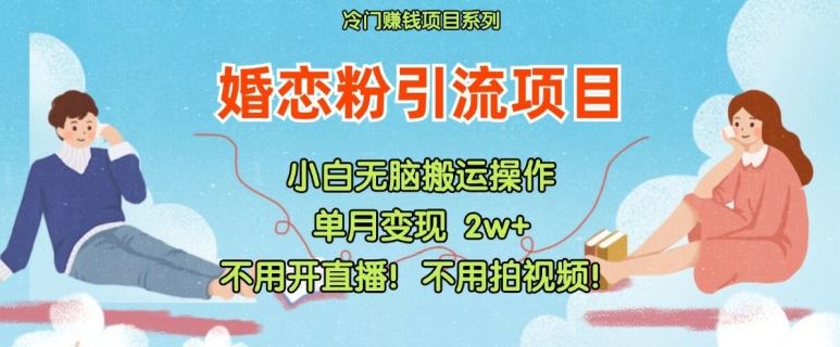 小红书婚恋粉引流，不用开直播，不用拍视频，不用做交付【揭秘】-阳明聊项目