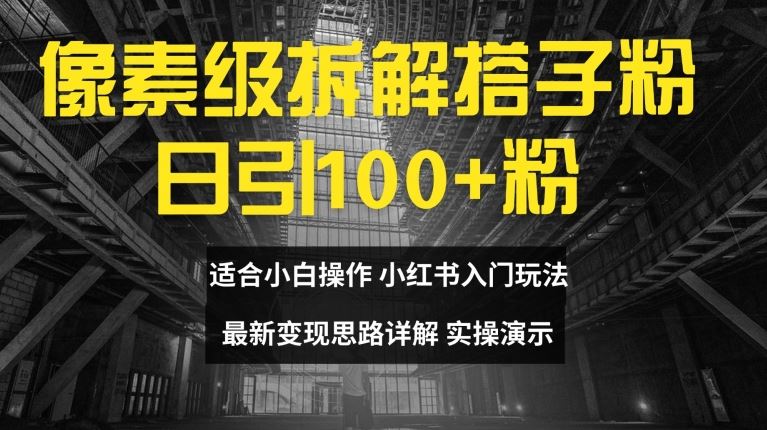 像素级拆解搭子粉，日引100+，小白看完可上手，最新变现思路详解【揭秘】-阳明聊项目