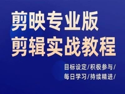 剪映专业版剪辑实战教程，目标设定/积极参与/每日学习/持续精进-阳明聊项目