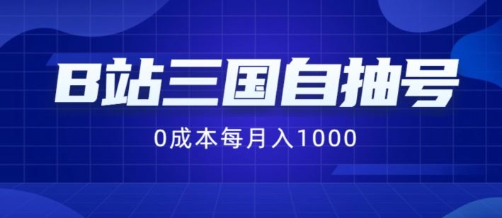 B站三国自抽号项目，0成本纯手动，每月稳赚1000【揭秘】-阳明聊项目