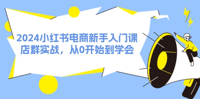 2024小红书电商新手入门课，店群实战，从0开始到学会（31节）-阳明聊项目