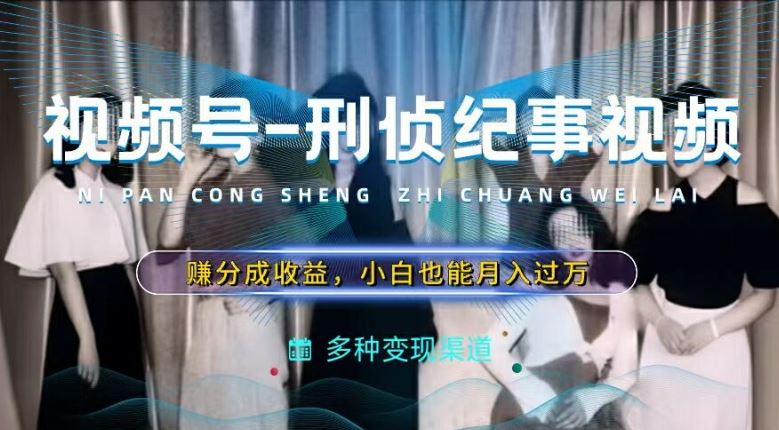 利用刑侦纪实视频，赚视频号分成计划收益，操作简单，新手小白轻松月入过万【揭秘】-阳明聊项目