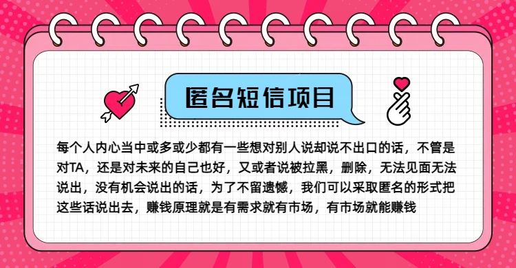 冷门小众赚钱项目，匿名短信，玩转信息差，月入五位数【揭秘】-阳明聊项目