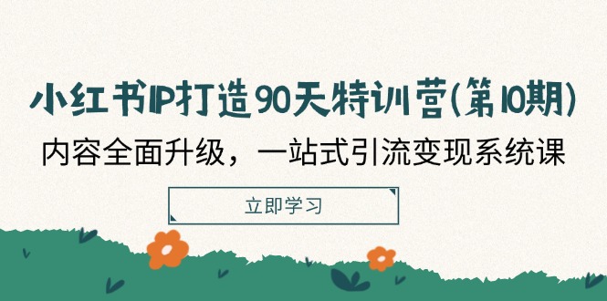 小红书IP打造90天特训营(第10期)：内容全面升级，一站式引流变现系统课-阳明聊项目
