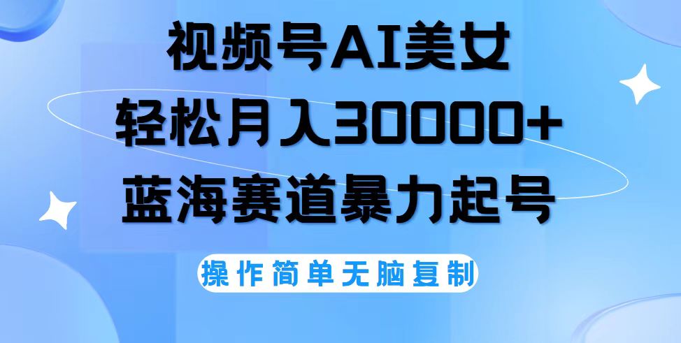 （12125期）视频号AI美女跳舞，轻松月入30000+，蓝海赛道，流量池巨大，起号猛，无…-阳明聊项目