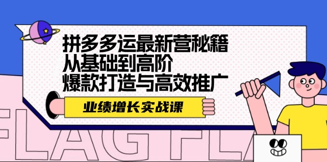 （12260期）拼多多运最新营秘籍：业绩 增长实战课，从基础到高阶，爆款打造与高效推广-阳明聊项目