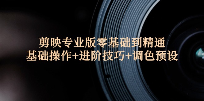 （12310期）剪映专业版零基础到精通：基础操作+进阶技巧+调色预设"-阳明聊项目