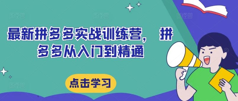 最新拼多多实战训练营， 拼多多从入门到精通-阳明聊项目