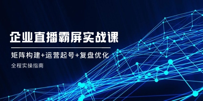 （12338期）企 业 直 播 霸 屏实战课：矩阵构建+运营起号+复盘优化，全程实操指南-阳明聊项目