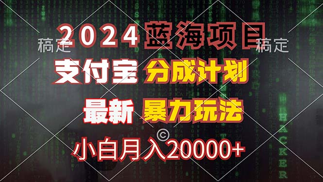 （12339期）2024蓝海项目，支付宝分成计划，暴力玩法，刷爆播放量，小白月入20000+-阳明聊项目