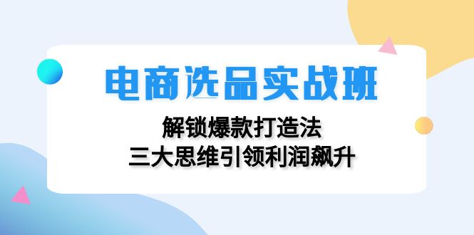 （12398期）电商选品实战班：解锁爆款打造法，三大思维引领利润飙升-阳明聊项目