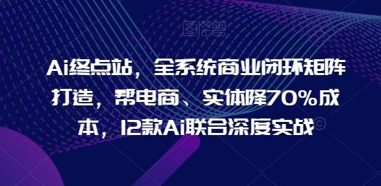 Ai终点站，全系统商业闭环矩阵打造，帮电商、实体降70%成本，12款Ai联合深度实战【0906更新】-阳明聊项目