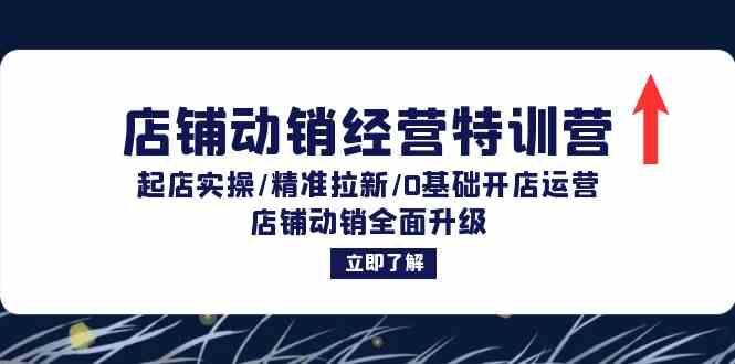 店铺动销经营特训营：起店实操/精准拉新/0基础开店运营/店铺动销全面升级-阳明聊项目