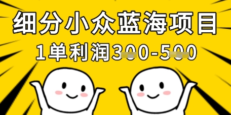 细分小众蓝海项目，一单利润3张，每月收入稳定过1w+-阳明聊项目
