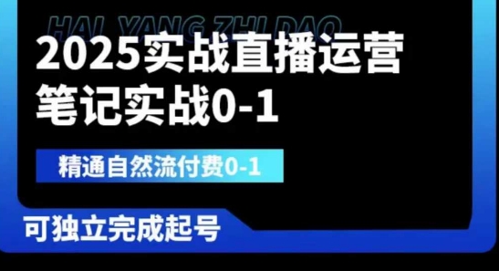2025实战直播运营0-1，精通自然流付费0-1，可独立完成起号-阳明聊项目