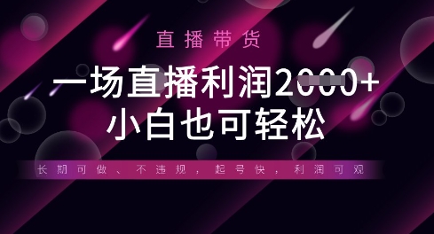 半无人直播带货，一场利润数张，适合所有平台玩法，小白也可轻松-阳明聊项目