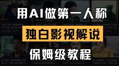 用AI做第一人称独白影视解说，手把手教学，保姆级教程-阳明聊项目