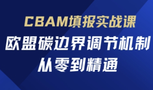 CBAM填报实战课，欧盟碳边界调节机制，从零到精通-阳明聊项目