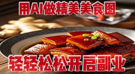 用AI做精美美食图，无需专业设备拍摄，轻轻松松开启副业-阳明聊项目