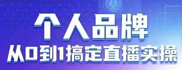 个人品牌：从0到1搞定直播实操，用直播为你的个人品牌赋能，六大实操板块，放大个人影响力-阳明聊项目