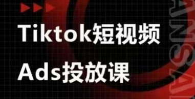 Ads视频投放课，tiktok短视频广告投放课-阳明聊项目
