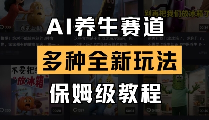 AI养生赛道，多种全新玩法，保姆级教程拆解-阳明聊项目