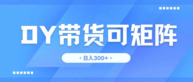 DY带货，日入300＋矩阵无上限-阳明聊项目