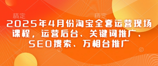 2025年4月份淘宝全套运营现场课程，运营后台、关键词推广、SEO搜索、万相台推广-阳明聊项目