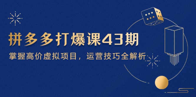 拼多多打爆课第 43 期，掌握高价虚拟项目，运营技巧全解析(15节-阳明聊项目