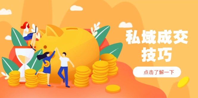 私域成交技巧，帮你从入门到精通，破解四大痛点，快速变现，轻松收钱-阳明聊项目