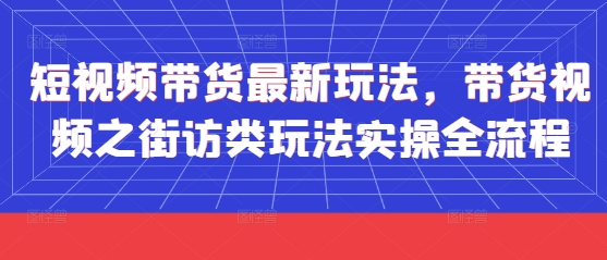 短视频带货最新玩法，带货视频之街访类玩法实操全流程-阳明聊项目