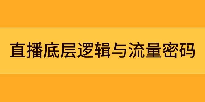 直播底层逻辑与流量密码：定位模型+案例拆解，急速流承接与数据优化全攻略-阳明聊项目