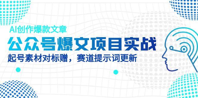 公众号爆文项目实战，AI创作爆款文章，起号素材对标赠(附赛道AI提示词-阳明聊项目