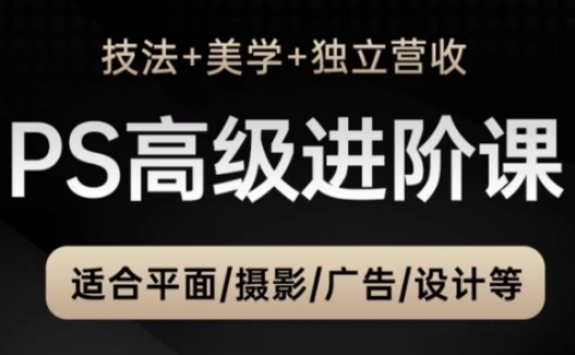 PS高级后期进阶课(技法+美学+独立营收)，适合平面摄影广告设计等-阳明聊项目