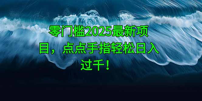 零门槛2025最新项目，点点手指轻松日入过千！-阳明聊项目