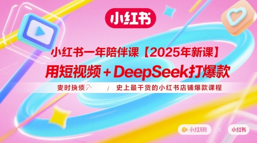 小红书一年陪伴课【2025年新课】，用短视频+deepSeek打爆款，史上最干货的小红书店铺爆款课程-阳明聊项目